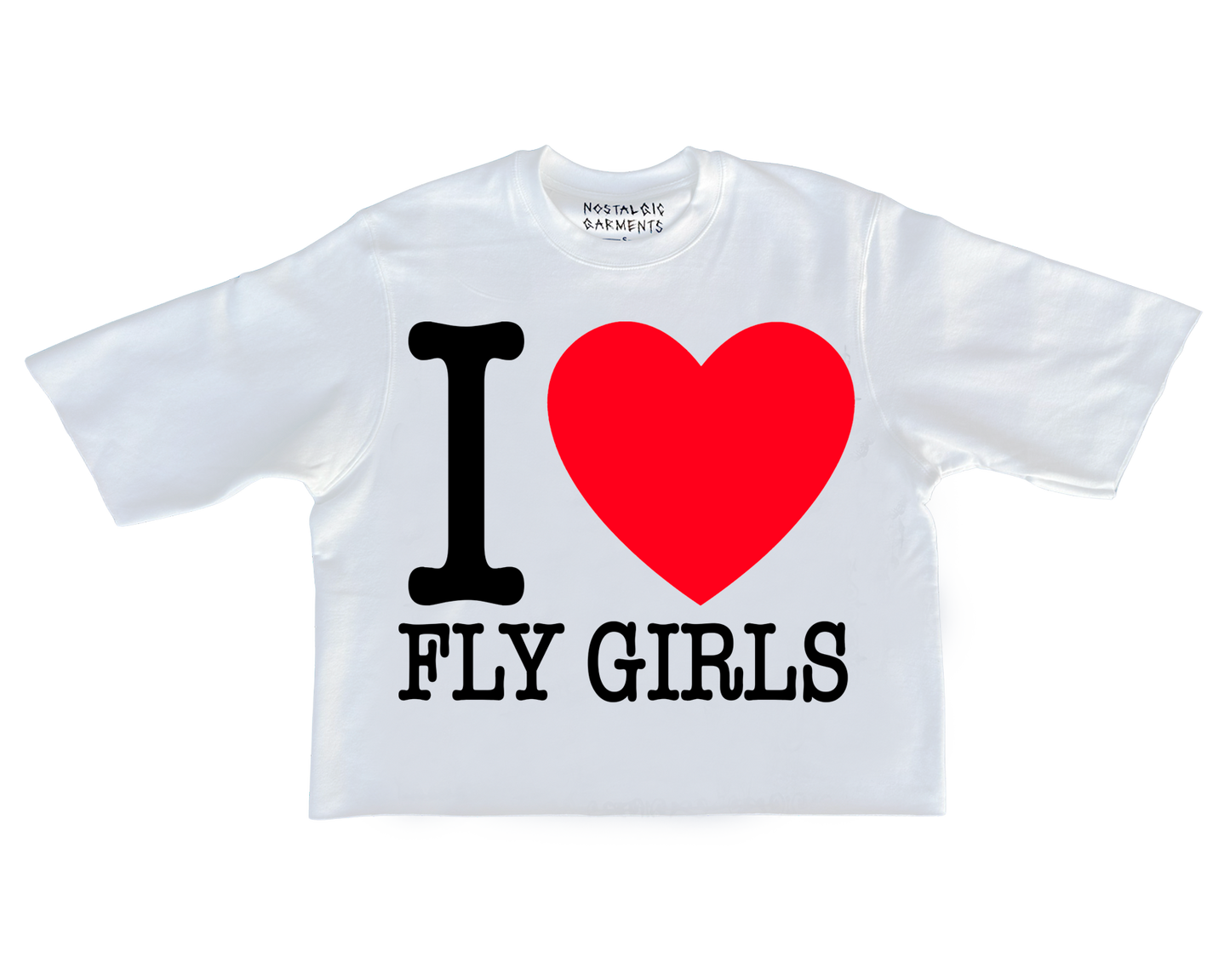 “I Love Fly Girls” Oversized Boxy Tee