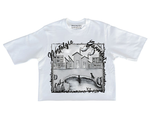“Nostalgic Pool” Oversized Boxy Tee