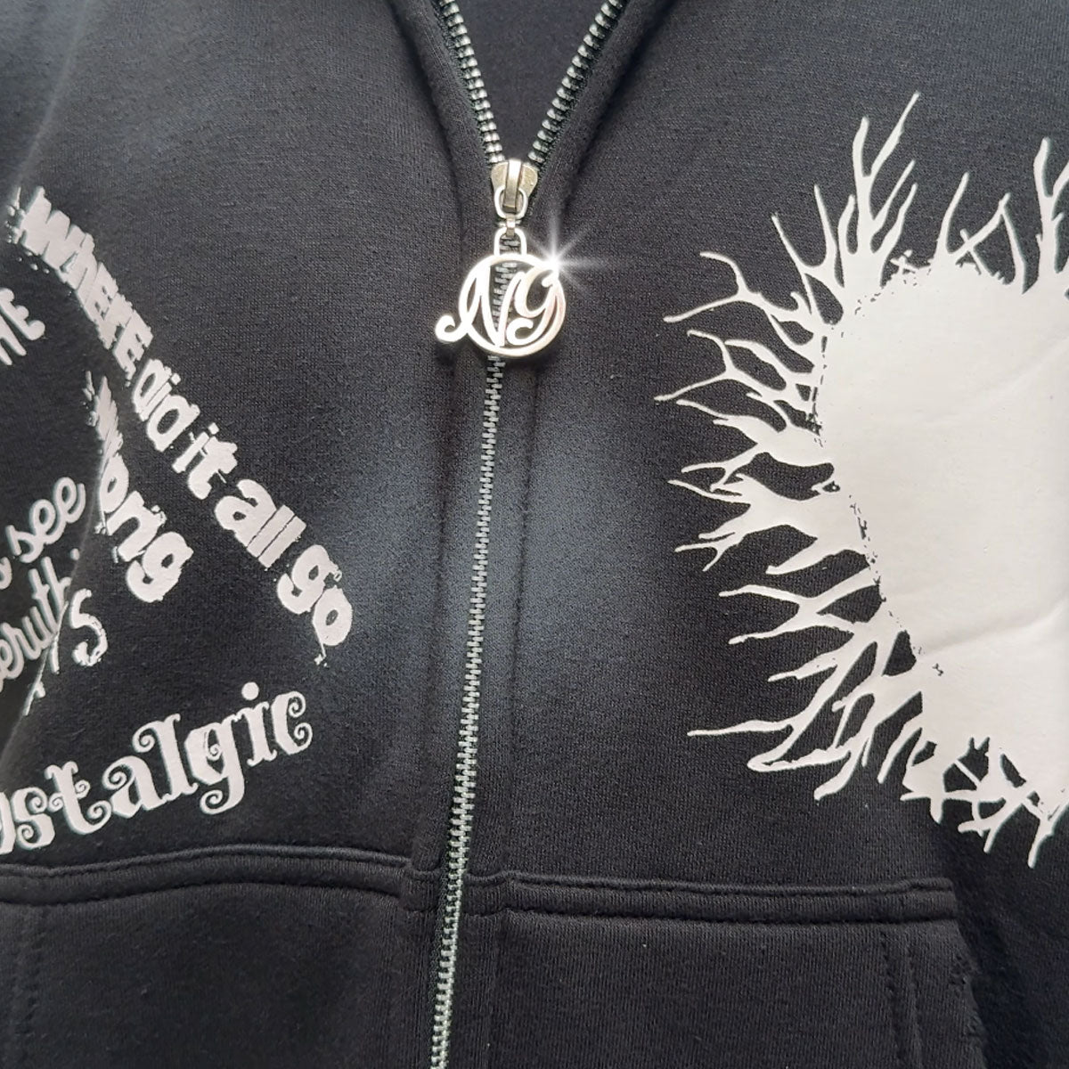 'Pain Hurts' - Black Zip Up Hoodie