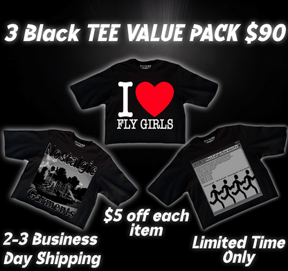 3 Black Tee Value Pack