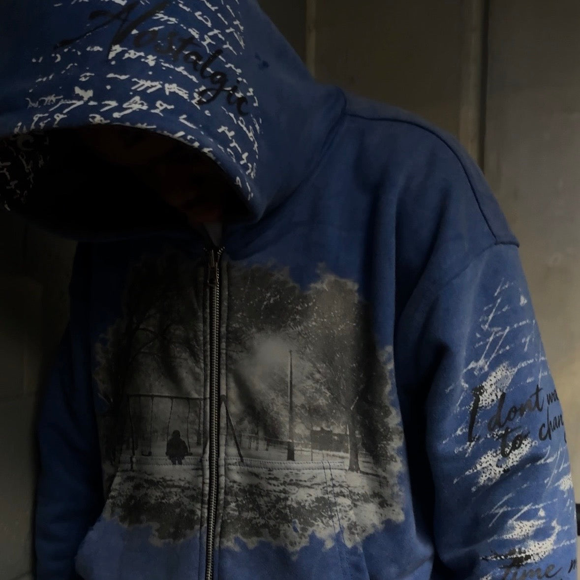 ‘Memories Fade’ - Reversible Zip Up Hoodie
