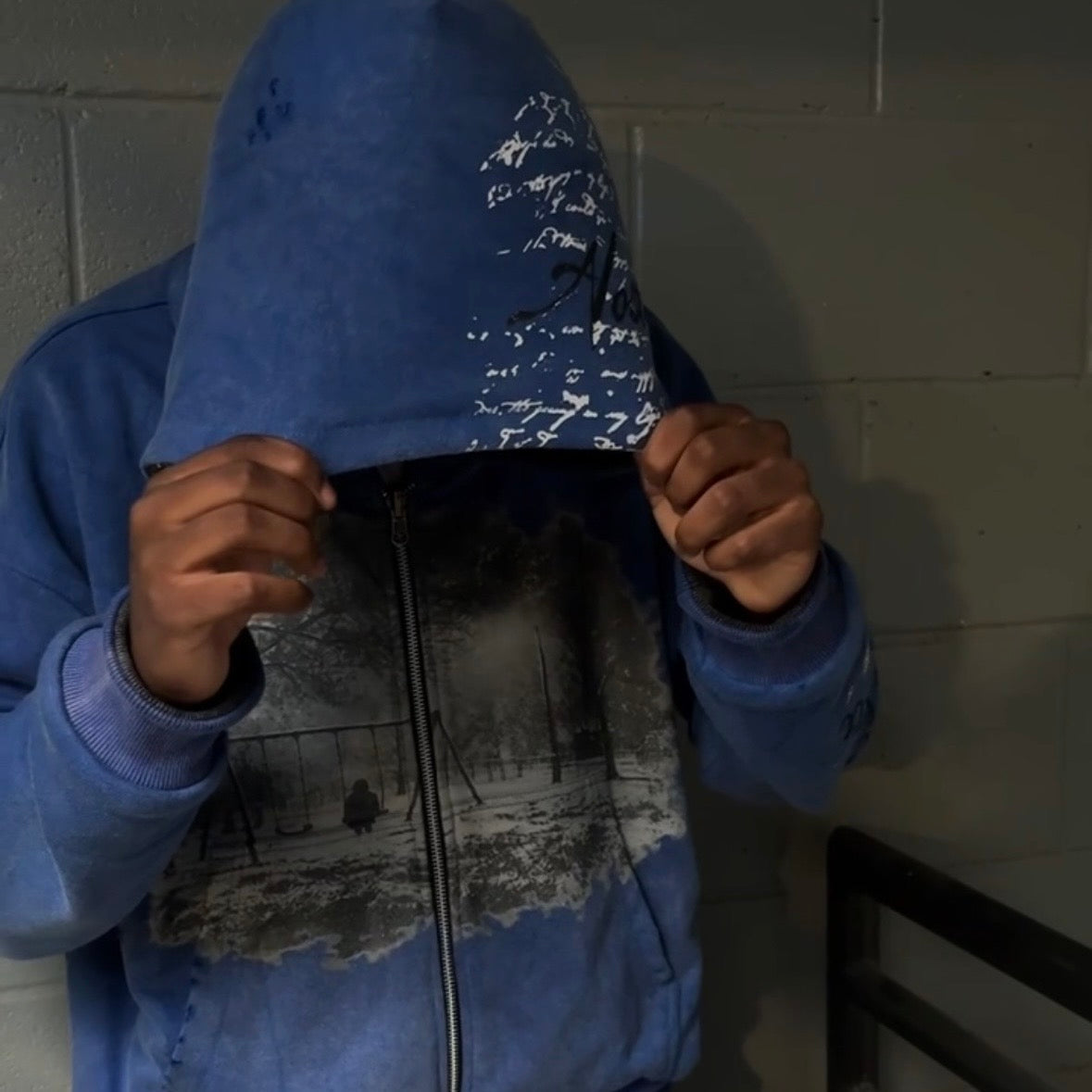 ‘Memories Fade’ - Reversible Zip Up Hoodie