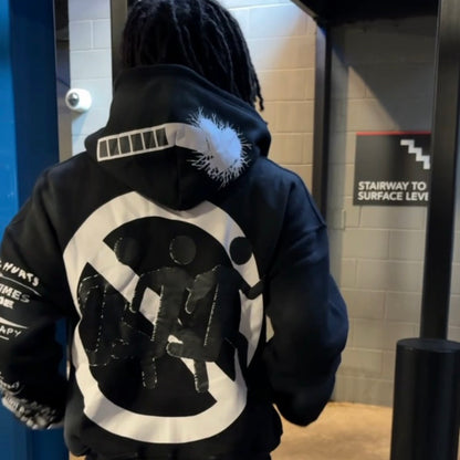 'Pain Hurts' - Black Zip Up Hoodie