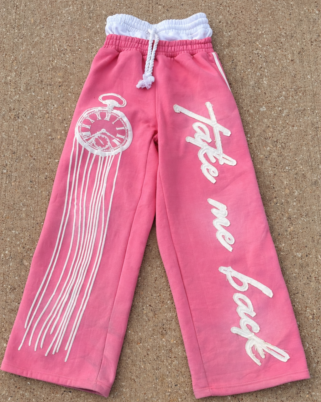 “Pink” Take Me Back Double Waisted Sweatpants