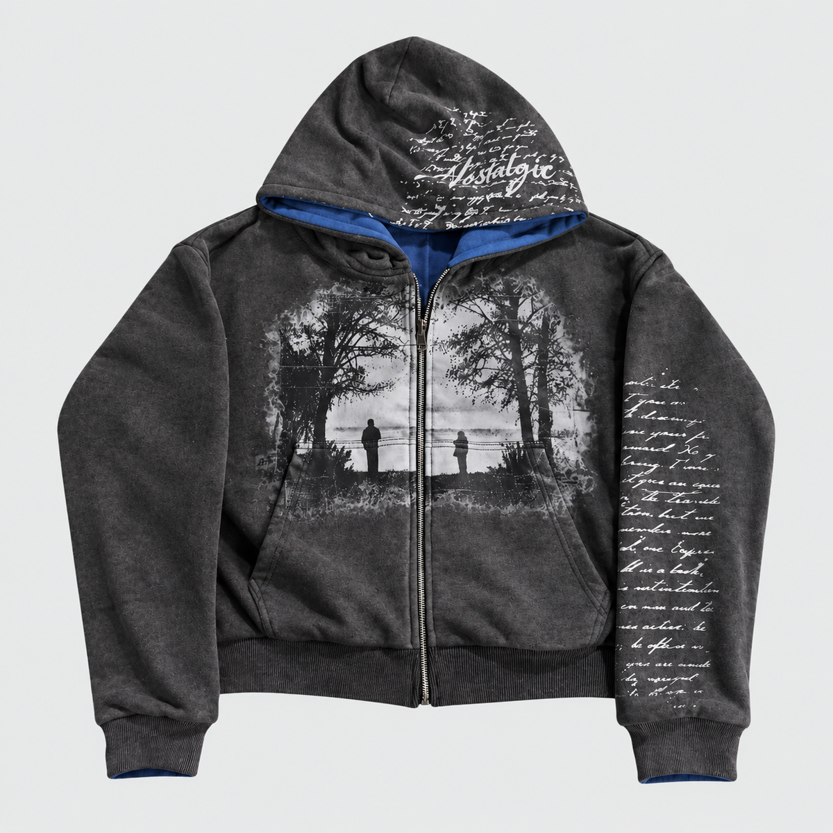 ‘Memories Fade’ - Reversible Zip Up Hoodie