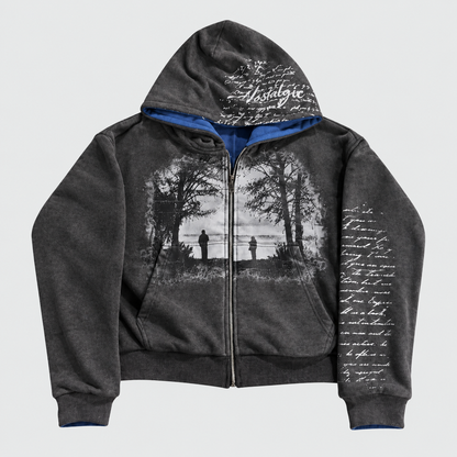 ‘Memories Fade’ - Reversible Zip Up Hoodie
