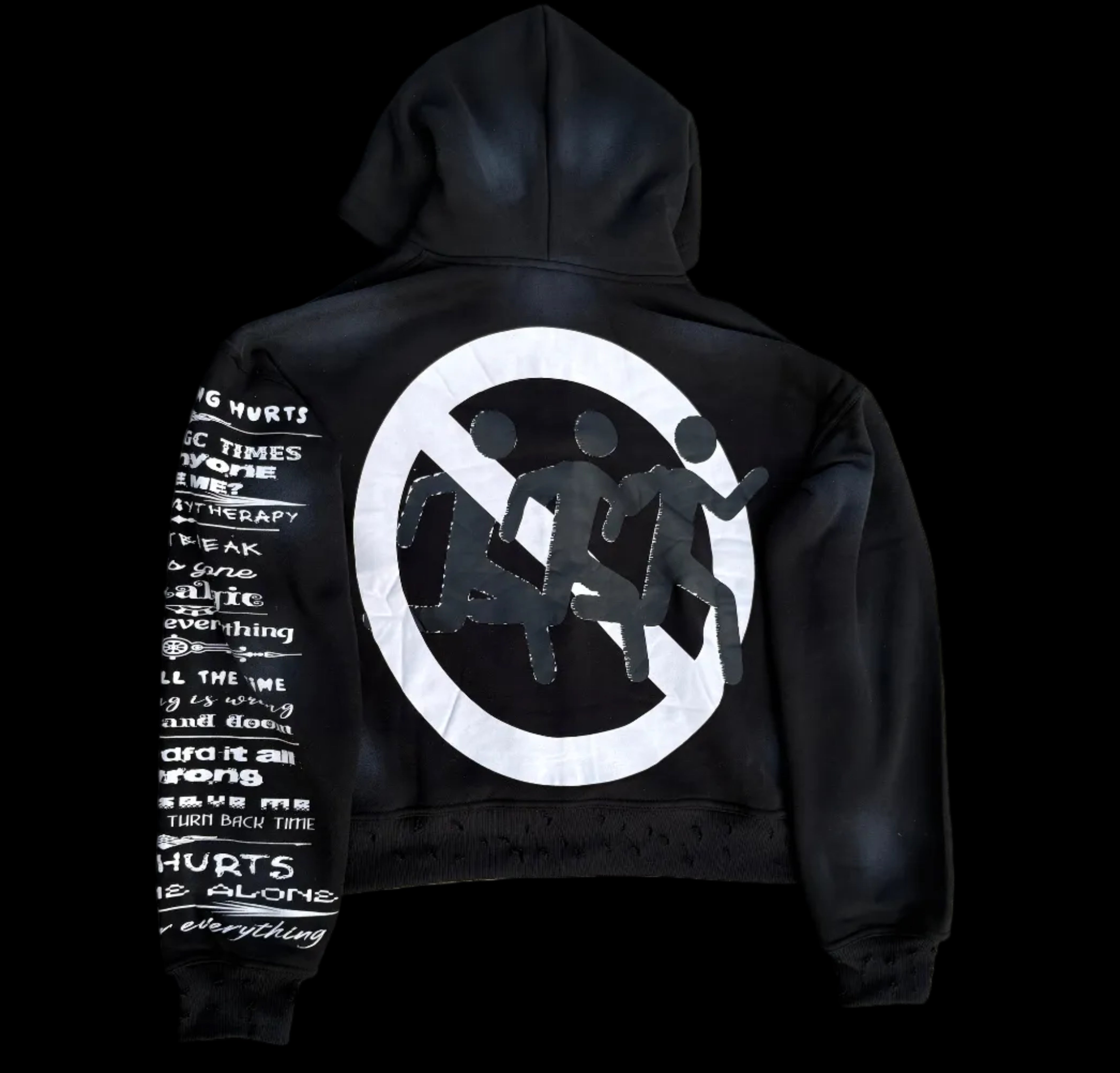 Pain Hurts' - Black Zip Up Hoodie – Nostalgic Garments
