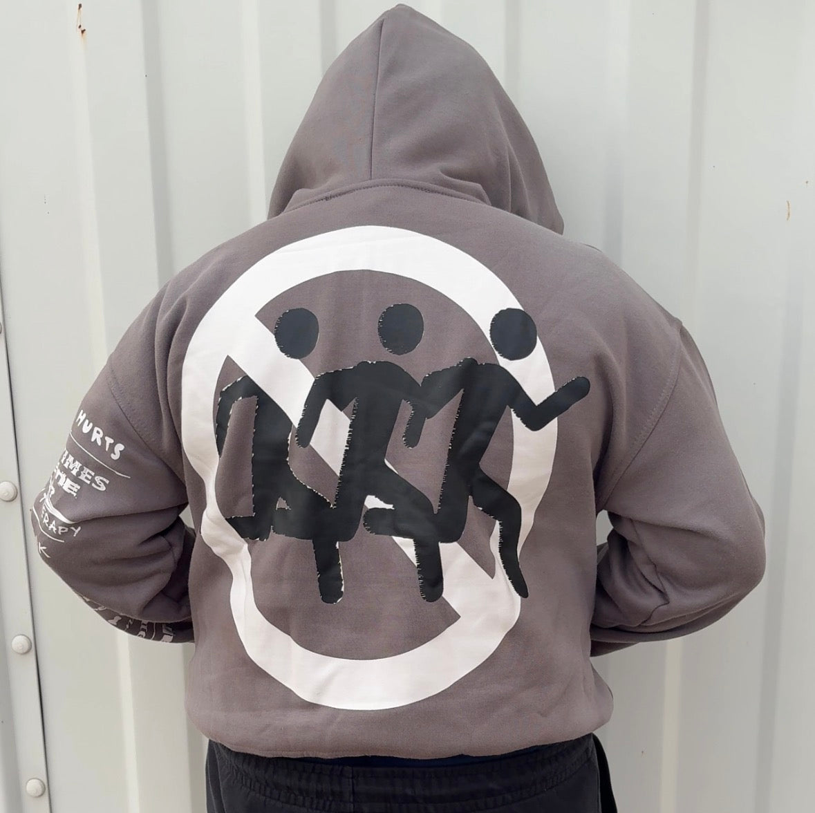 'Pain Hurts' - Grey Zip Up Hoodie