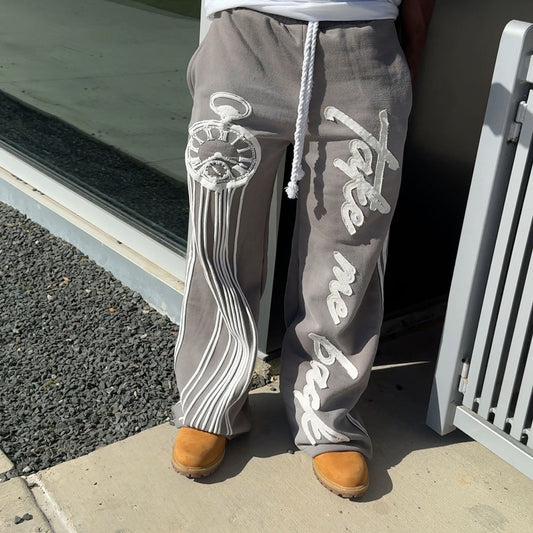 "Grey" Take Me Back Double Waisted Sweatpants