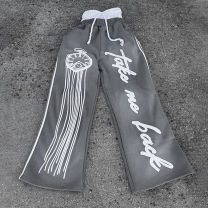 "Grey" Take Me Back Double Waisted Sweatpants