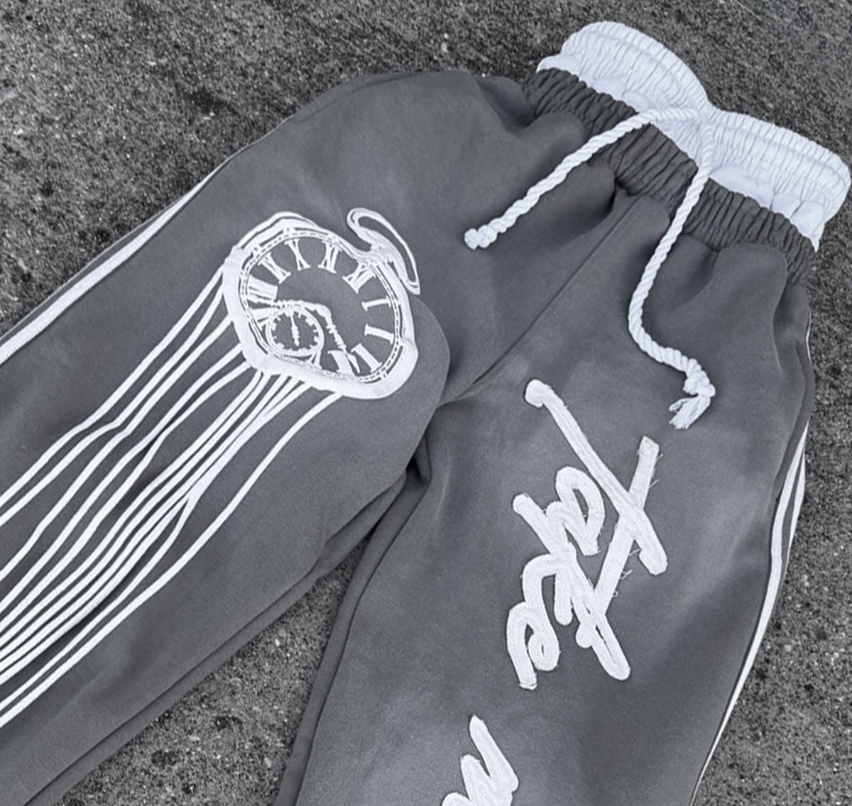 "Grey" Take Me Back Double Waisted Sweatpants