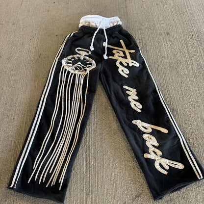“Black” Take Me Back Double Waisted Sweatpants