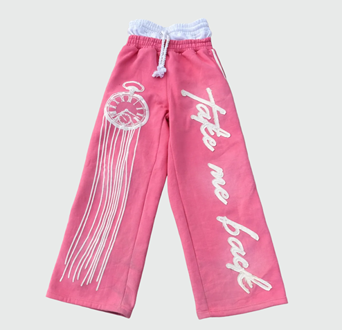 “Pink” Take Me Back Double Waisted Sweatpants