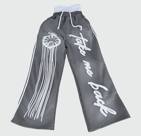 "Grey" Take Me Back Double Waisted Sweatpants